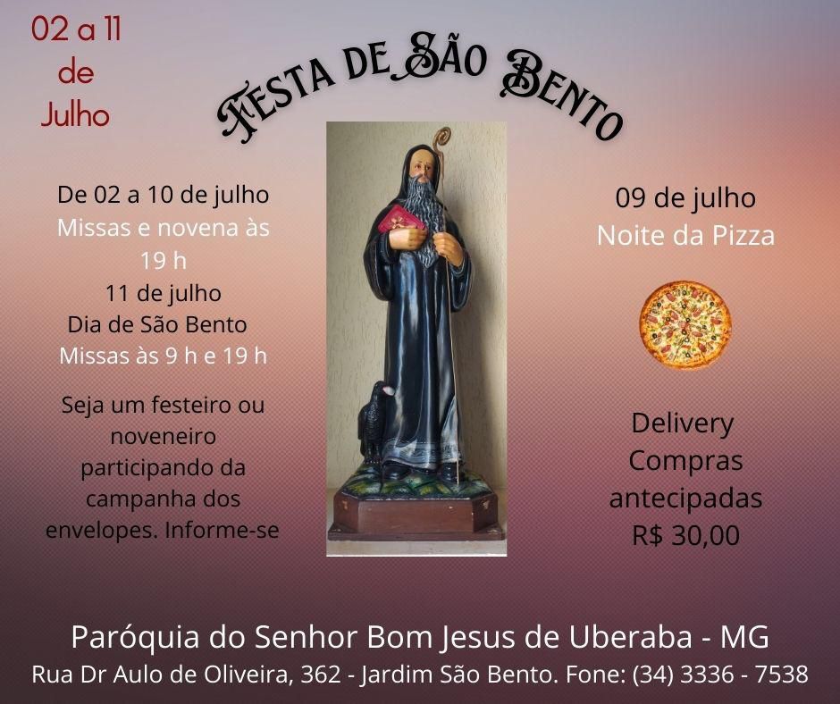 Festa em louvor à São Bento | Arquidiocese de Uberaba
